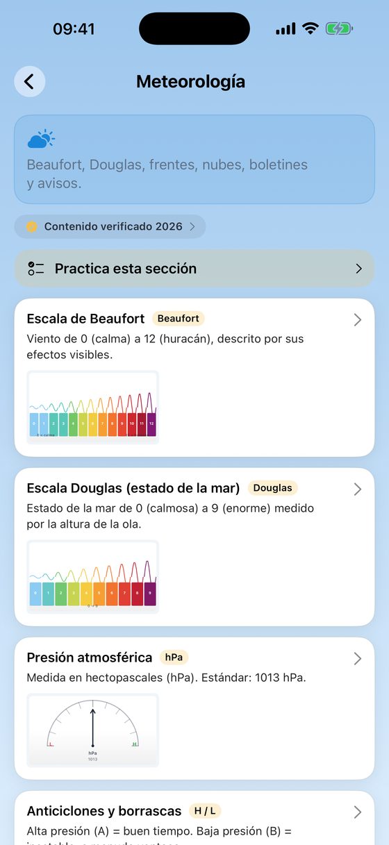 Meteorología marina: escalas Beaufort y Douglas