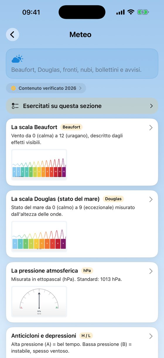 Meteo marina: scale Beaufort e Douglas